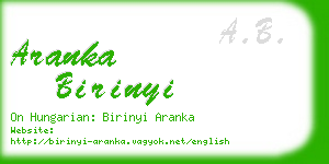 aranka birinyi business card